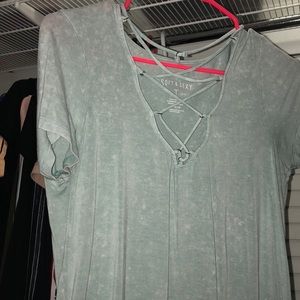 AE baby blue cross cross shirt